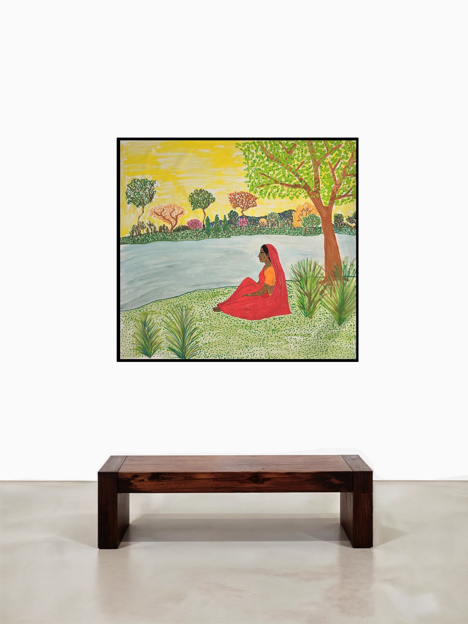 Travels to India, Acrylic and watercolour on canvas